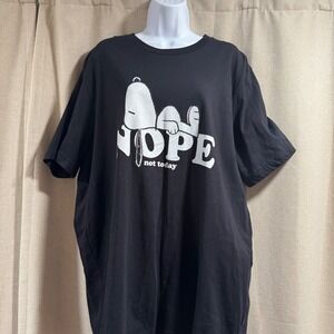 Mens Snoopy Nope Not Today Graphic‎ T-Shirt Bella Canvas Black 2XL